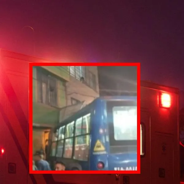 Impactante accidente de un bus del SITP en Bogotá que chocó contra vivienda
