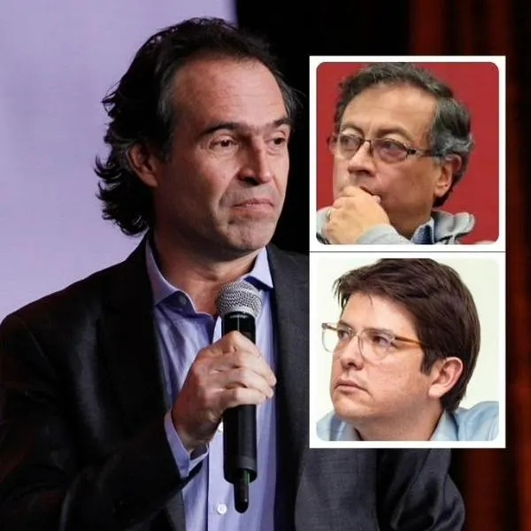 Fotos de Federico Gutiérrez, Gustavo Petro y Miguel Uribe, en nota de que Fico Gutiérrez dijo que si Petro no fuera presidente, Miguel Uribe estaría vivo