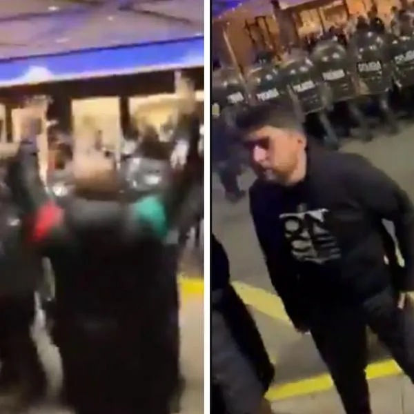 Videos de hinchas de Once Caldas peleando con la Policía en Argentina