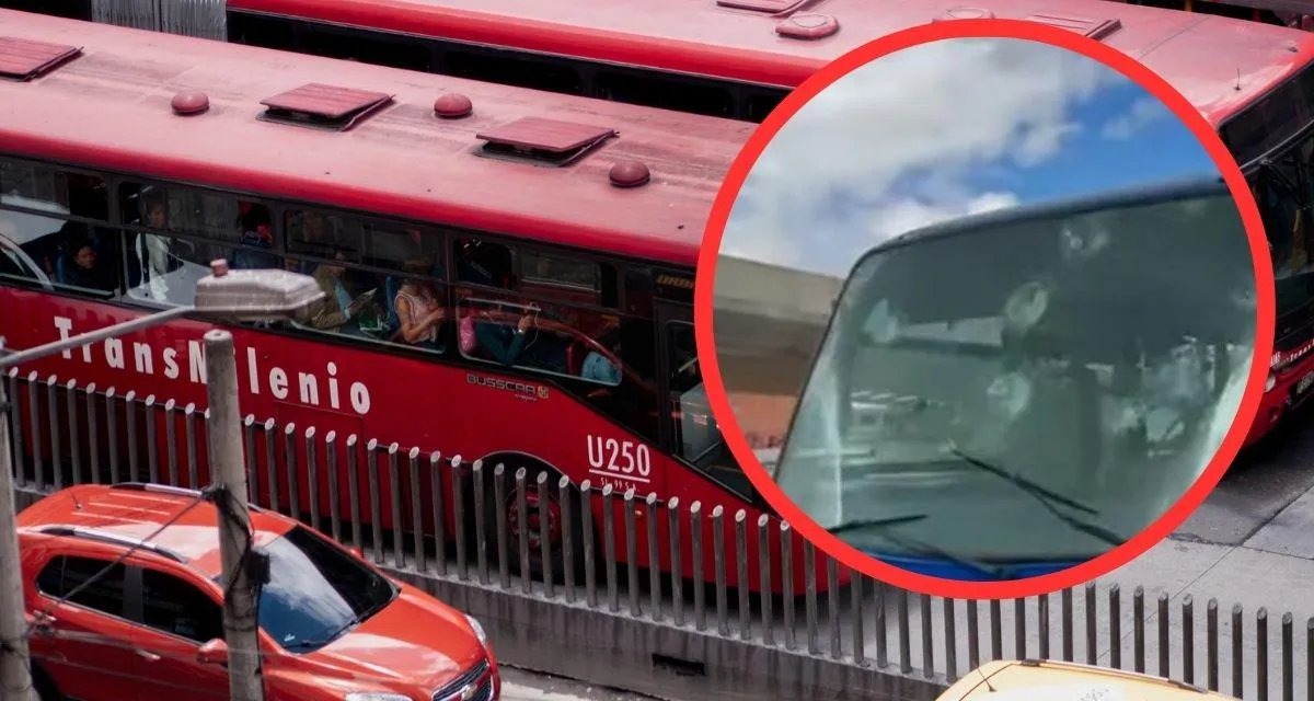 Dañan buses de Transmilenio y del SITP en bloqueos de hoy en Portal Américas