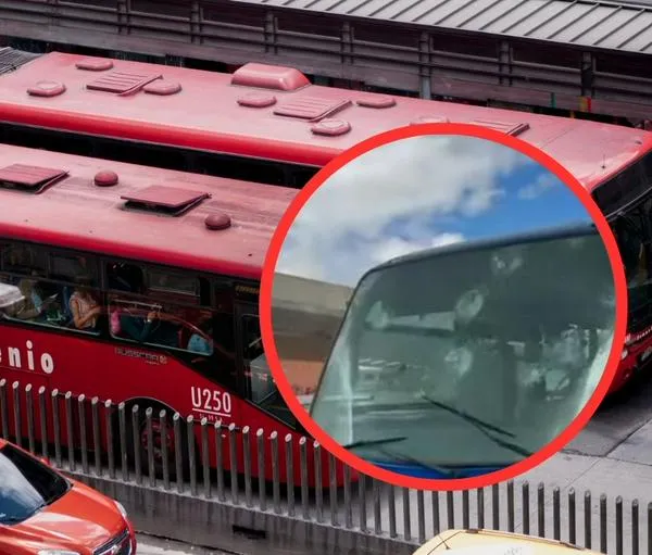 Dañan buses de Transmilenio y del SITP en bloqueos de hoy en Portal Américas