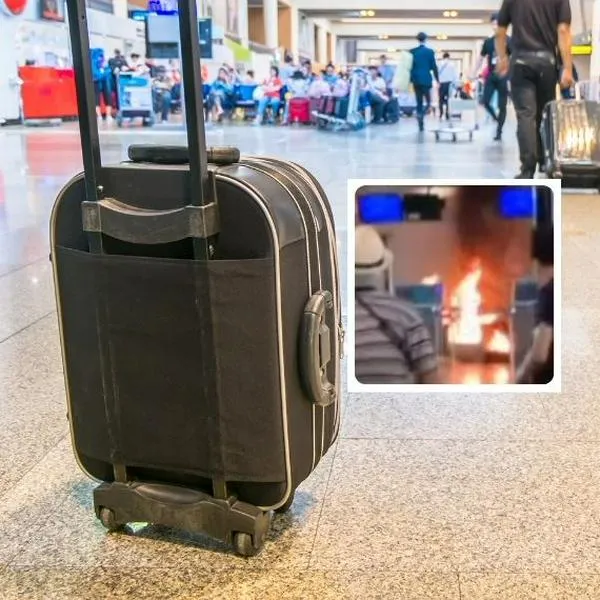 Foto de aeropuerto e incendio, en nota de qué pasó con hombre que prendió fuego en aeropuerto y video con pánico de gente