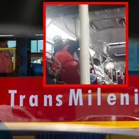 [Video] Pelea entre dos sujetos en Transmilenio por una silla
