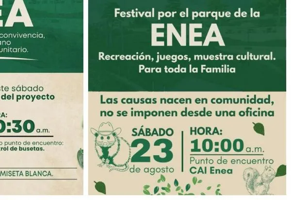 Dos convocatorias con distintos fines, hoy en Manizales, por el parque de La Enea