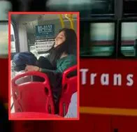 Joven atacó a sujeto que la habría manoseado en bus de Transmilenio y hay video