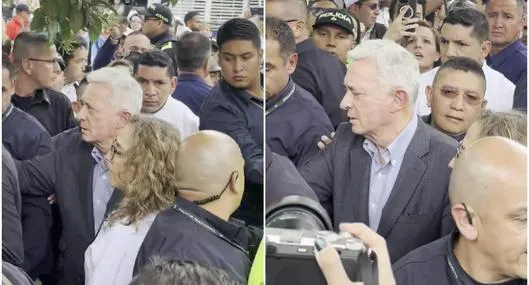 Video de llegada de Álvaro Uribe al parque donde le dispararon a Miguel Uribe