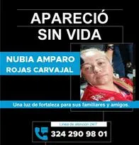¡Qué triste! Nubia fue hallada muerta, su esposo sigue desaparecido