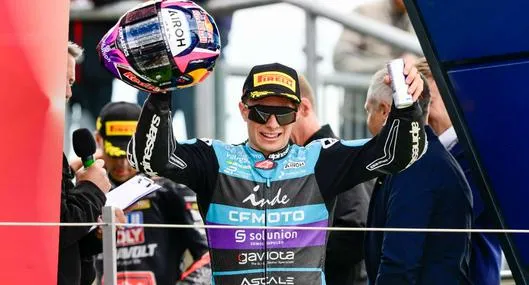 Foto de David Alonso, en nota de que Colombiano David Alonso ganó en Moto2 en Hungría, con video de su primer triunfo