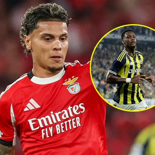 Video golpe de Jhon Durán a Richard Ríos en Benfica-Fenerbahce de Champions