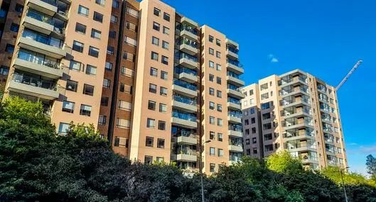 Residential buildings with blue sky