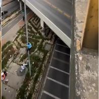 Bogotá: video viral de joven haciendo parkour en puente NQS con Autopista Norte
