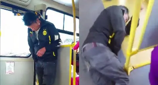 Hombre en Transmilenio se durmió parado, se cayó y quedó despierto del golpe 