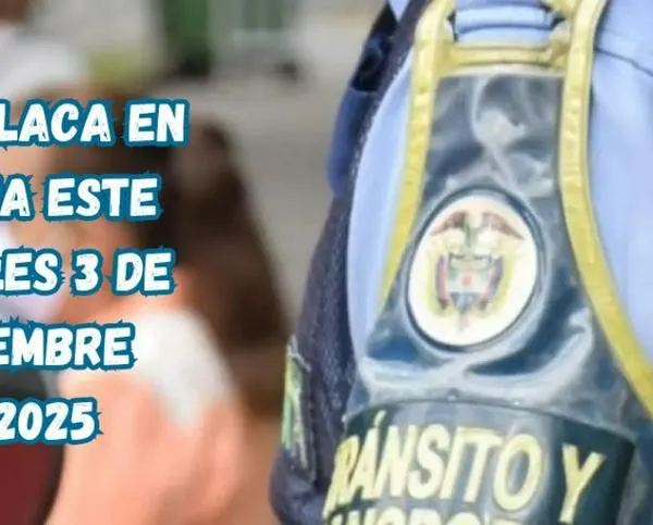 Pico y placa en Armenia (Quindío) este miércoles, 3 de septiembre del 2025