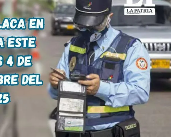 Pico y placa en Pereira (Risaralda) este jueves, 4 de septiembre del 2025