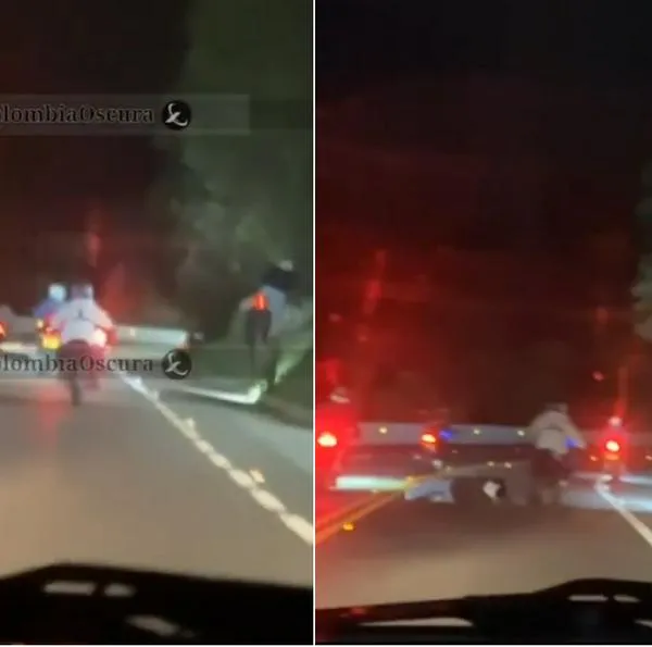 Accidente de motociclista vía Bogotá-La Mesa quedó grabado: iba en pique ilegal