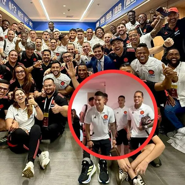 "1, 2 y 3": el baile de James, Mina, 'Lucho' y Dayro que prendió fiesta en el camerino de Colombia por la clasificación al Mundial de 2026. 