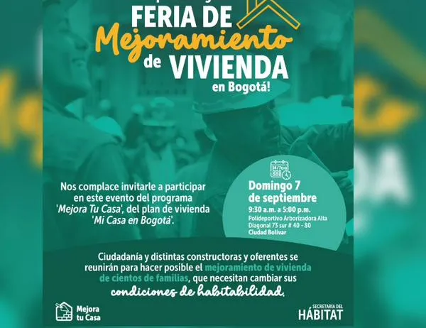 Bogotá realizará la Primera Feria de Mejoramiento de Vivienda 