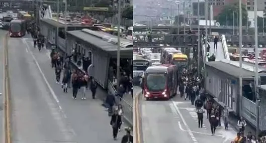 Transmilenio colapsó en carrera 30 tras accidente: pasajeros se bajaron