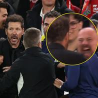 Diego Simeone encaró a hincha de Liverpool por gol al Atlético en Champions