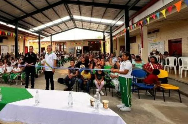 Quedó lista la obra, agradecen en colegio de Caldas, ahora sí actividades con lluvia o con sol
