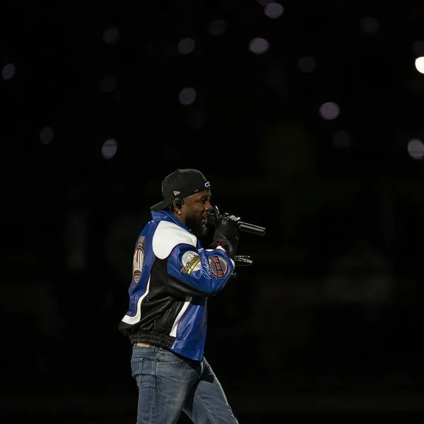 NEW ORLEANS, LOUISIANA - FEBRUARY 9: Kendrick Lamar performs during Apple Music Super Bowl LIX Halftime Show at Caesars Superdome on February 09, 2025 in New Orleans, Louisiana. (Photo by Michael Owens/Getty Images)