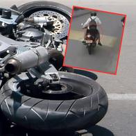 Momento en el que un motociclista atropella a un niño en Guarne (Antioquia) y huye del lugar