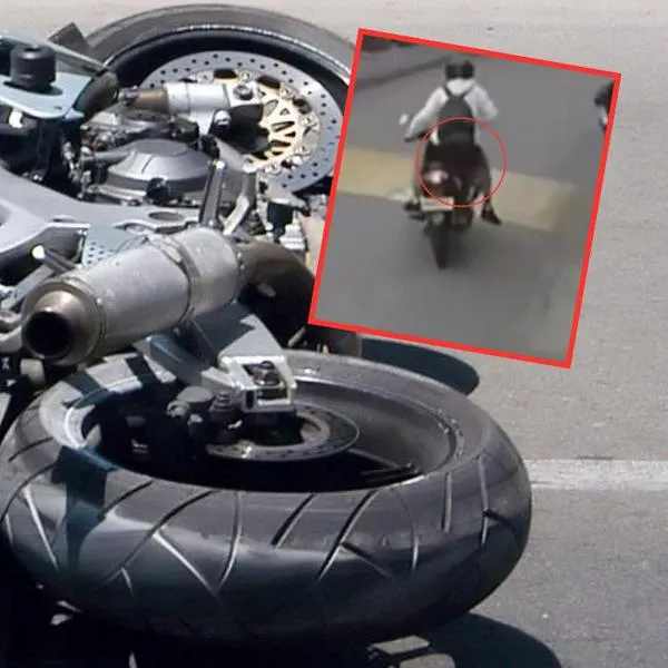Momento en el que un motociclista atropella a un niño en Guarne (Antioquia) y huye del lugar