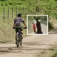 Foto de ciclista y video de intento de robo, en nota de que ciclista en Colombia grabó video de cómo 2 hombres trataron de robarlo y escapó