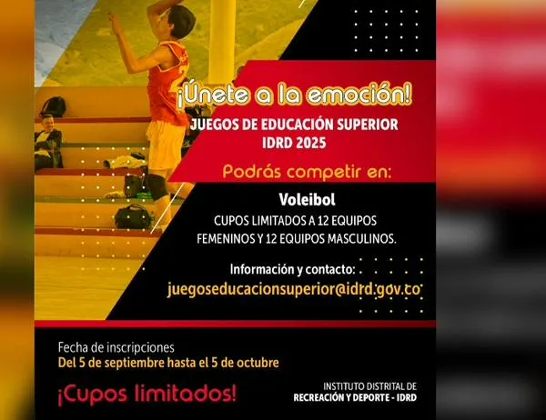 El voleibol se tomará las canchas en los Juegos de Educación Superior IDRD 2025 