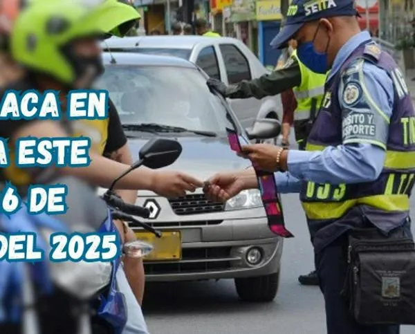 Pico y placa en Armenia (Quindío) este lunes, 6 de octubre del 2025