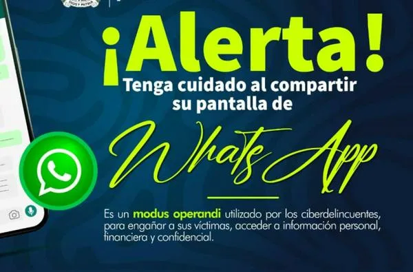 Ojo a estafa con el compartir pantalla por WhatsApp, conozca recomendaciones