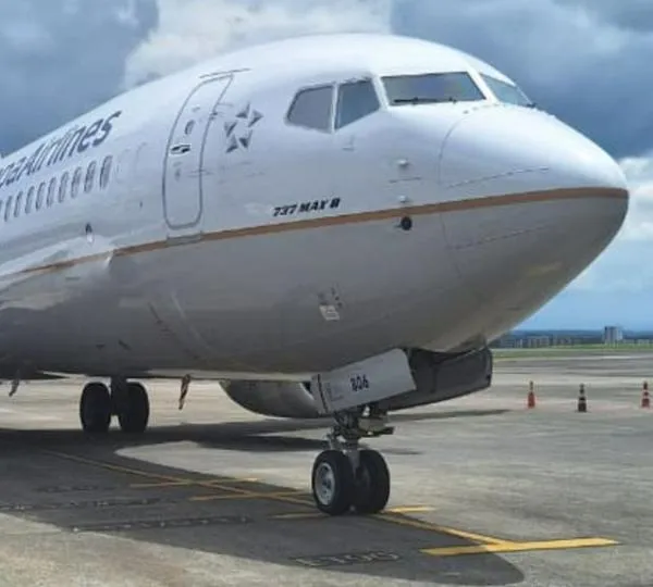 Aterriza por primera vez un avión Boeing 737-8 Max en el Aeropuerto Internacional Matecaña de Pereira