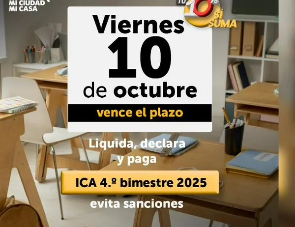 Declara y paga a tiempo el ICA del cuarto bimestre antes del 10 de octubre 