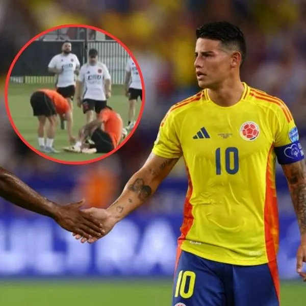 Golpe que sufrió James Rodríguez por parte de Jefferson Lerma en entrenamiento de la Selección Colombia