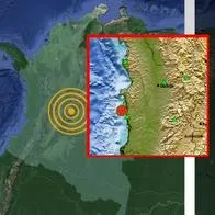 Temblor en Colombia hoy 8102025 en océano Pacífico cerca de Bajo Baudó