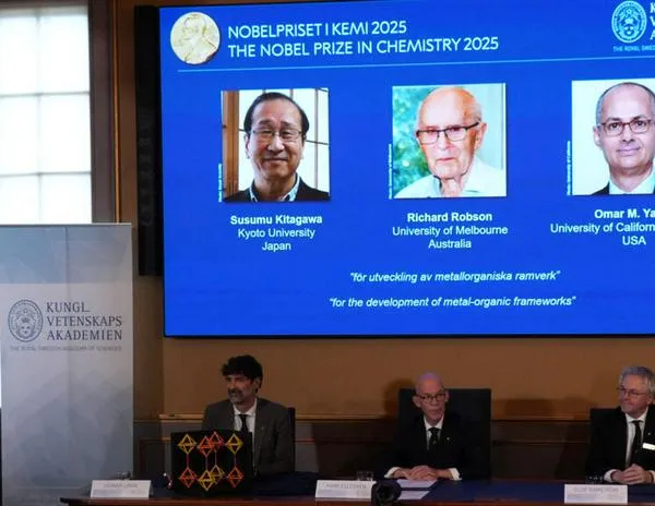 Kitagawa, Robson y Yaghi ganan Premio Nobel de Química 2025 por "desarrollo de estructuras metal-orgánicas"