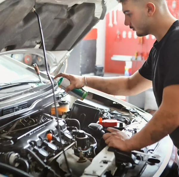 Lavar motor del carro