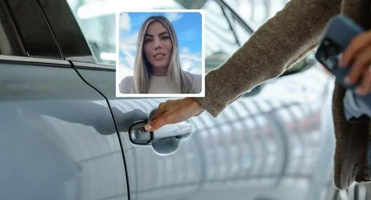 Foto de carro y colombiana en Estados Unidos ,en nota de colombiana en Estados Unidos contó duro caso que tuvo al subir a su carro; video