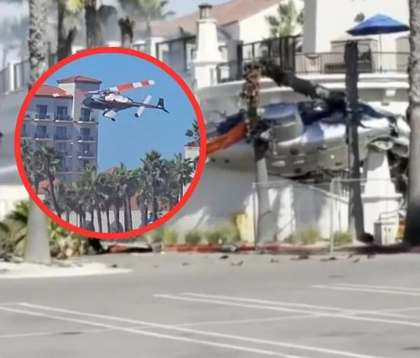 Helicóptero se cayó en playa de California: qué se sabe del accidente y heridos