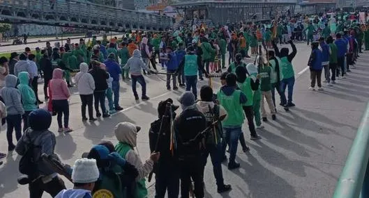 Así se ven las marchas en Bogotá