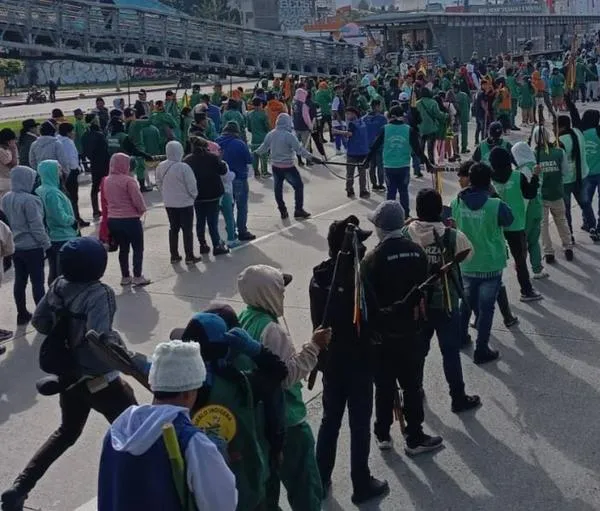 Así se ven las marchas en Bogotá