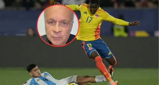 Patada de Dylan Gorosito, de Argentina, contra Juan David Arizala, de Colombia, en el Mundial Sub-20. La decisión arbitral sobre la falta causó el disgusto de Carlos Antonio Vélez