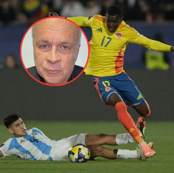 Patada de Dylan Gorosito, de Argentina, contra Juan David Arizala, de Colombia, en el Mundial Sub-20. La decisión arbitral sobre la falta causó el disgusto de Carlos Antonio Vélez