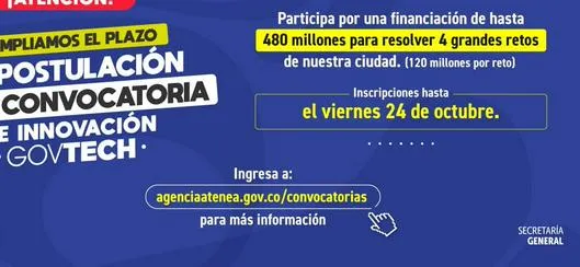 Convocatoria GovTech amplió el plazo de inscripciones hasta octubre 24 ¡Participa! 