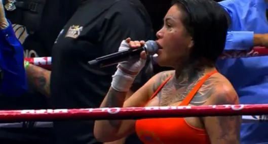 Yina Calderón, luego de su pelea contra Andrea Valdiri en 'Stream Fighters 4', organizada por 'Westcol'