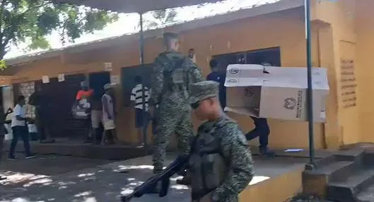 Foto de urnas en Arjona (Bolívar), en nota de cómo fue ataque a puestos de votación para consulta interna de Pacto Histórico
