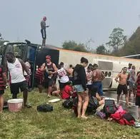 Accidente de bus con hinchas del Flamengo dejó al menos 46 heridos en Brasil