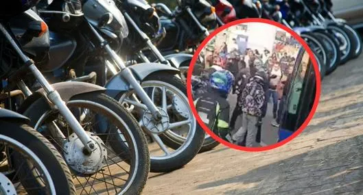 Paro de motociclistas hoy en el Portal Américas: peleas con ciudadanos de buses