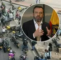 Protestas de motociclistas en Bogotá: Carlos Fernando Galán pide ayuda para retomar el orden tras disturbios por restricción de parrillero.