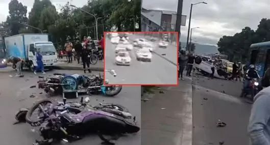 Bogotá: nuevo video del accidente en el que murieron dos motociclistas